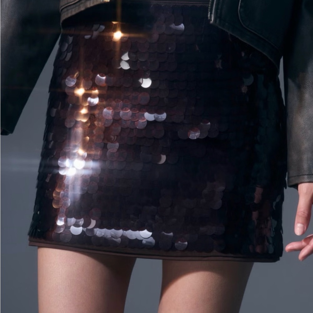 Abercrombie Sequin Mini Skirt - Brown